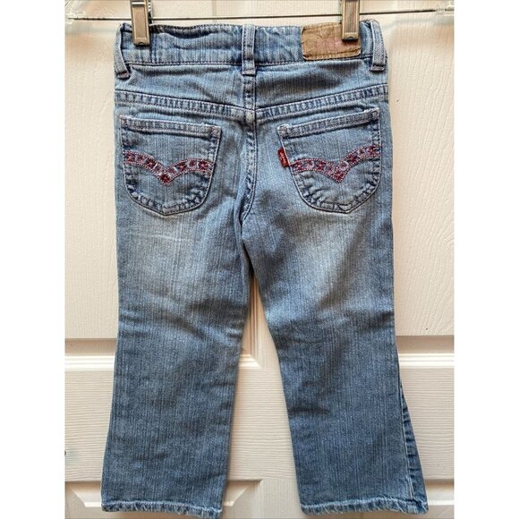 g LEVI'S casual blue embroidered jeans sz 5 - Picture 3 of 3